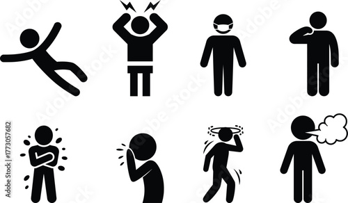 Symptom icons for health and emotional problems