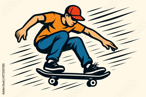 Skateboarder performing tricks in an urban setting during daytime skate session