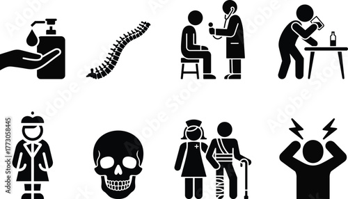 Health medical pictogram set