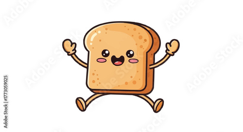 Meet a slice of toast character, a cartoon representation of breakfast joy, radiating fun and playful vibes.