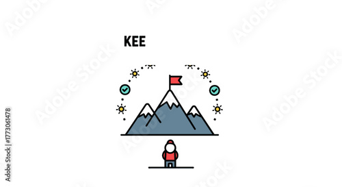 The path to success is marked by steps, each leading closer to the mountain top and achievement in life.