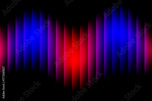 Neon Light Effect Stripes Glass Abstract Background. Futuristic Glowing Vertical Bars. Modern Digital Glitch and Sound Wave Design for Banner, Poster, Presentation, Wallpaper, or Web.