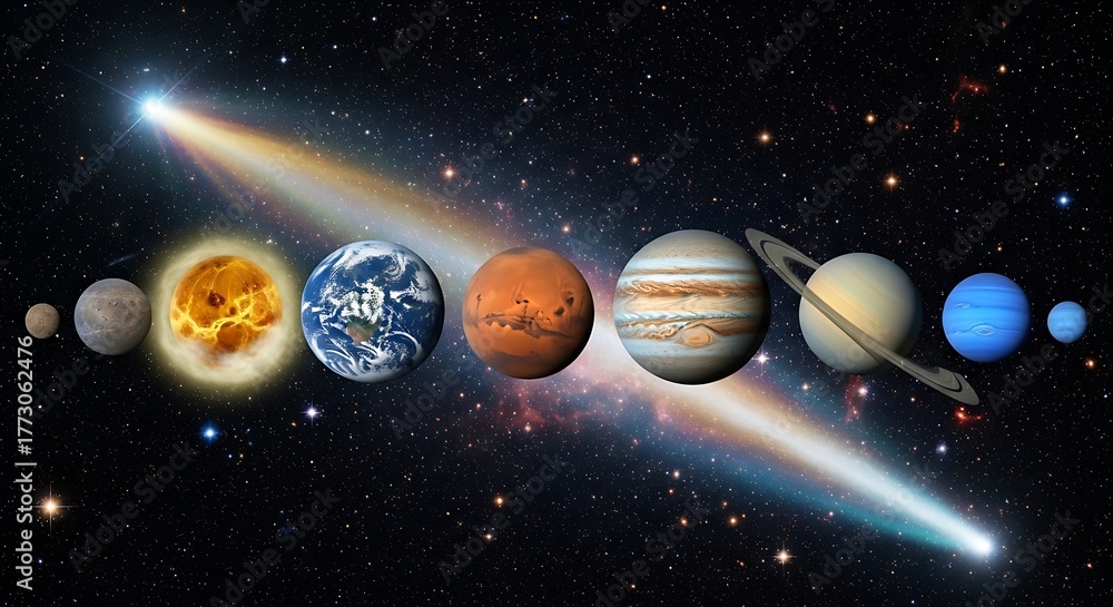 Fototapeta premium Cosmic View of the Solar System