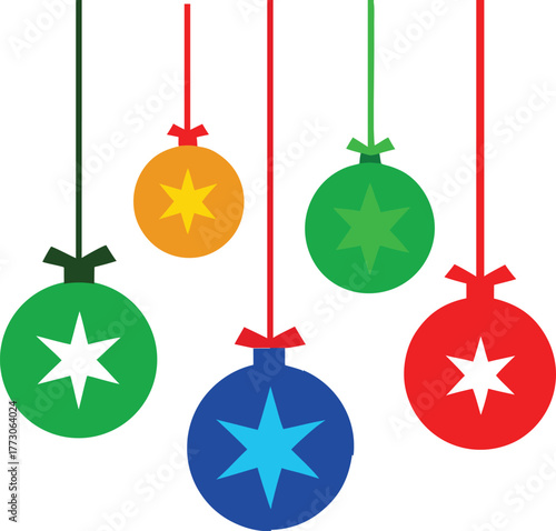 set of christmas hanging balls decorations