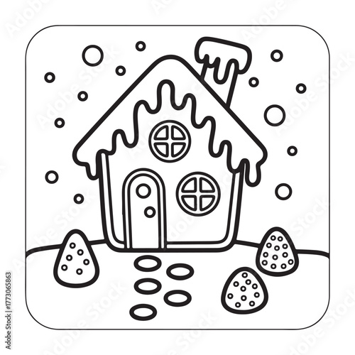 cute candle with holly bold & easy cute christmas coloring page, Whimsical Gingerbread House Coloring Pages for Kids & Adults, Christmas Coloring Pages, bold & easy cozy winter coloring book pages,