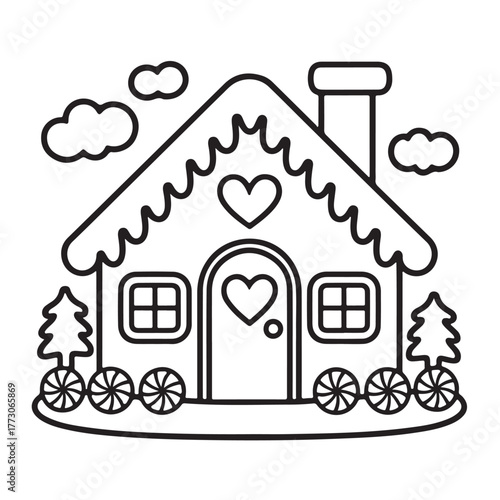 cute candle with holly bold & easy cute christmas coloring page, Whimsical Gingerbread House Coloring Pages for Kids & Adults, Christmas Coloring Pages, bold & easy cozy winter coloring book pages,