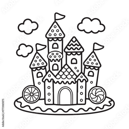 cute candle with holly bold & easy cute christmas coloring page, Whimsical Gingerbread House Coloring Pages for Kids & Adults, Christmas Coloring Pages, bold & easy cozy winter coloring book pages,