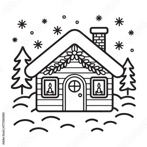 cute candle with holly bold & easy cute christmas coloring page, Whimsical Gingerbread House Coloring Pages for Kids & Adults, Christmas Coloring Pages, bold & easy cozy winter coloring book pages,