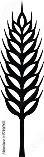Wheat silhouette vector of stalk with grain