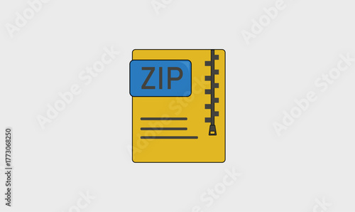 Zip file icon vector