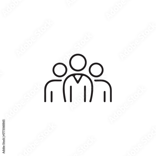Simple line art of a group of people minimalistic design silhouette