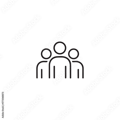 Group of people represented by simple line art a minimalist silhouette