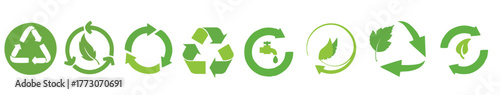 Biodegradable recycled cycle icon representing eco-friendly sustainability concept