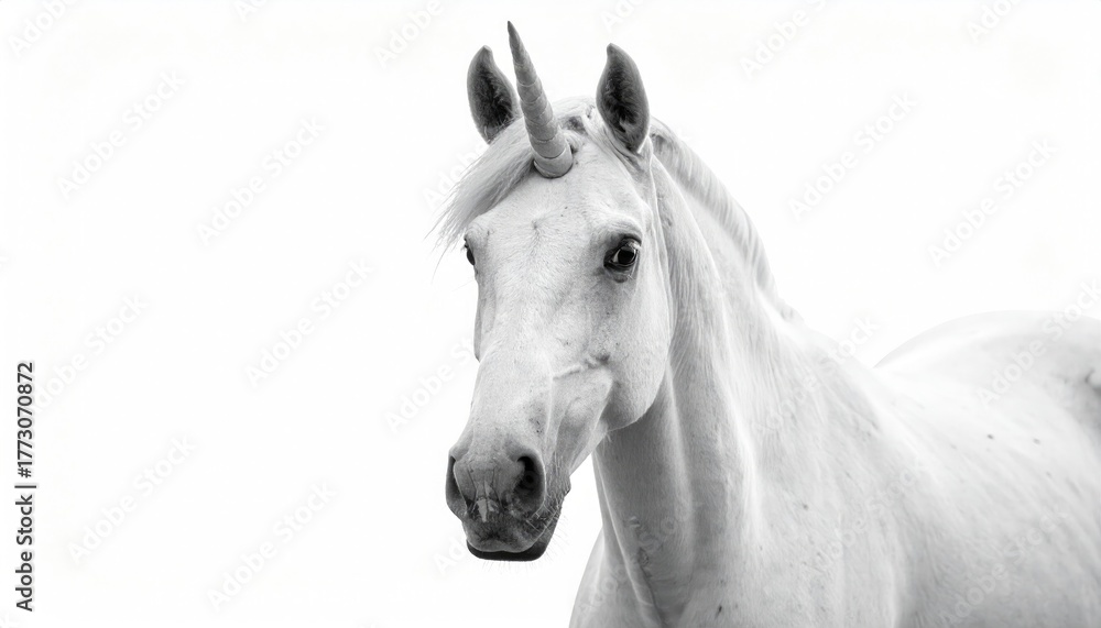 Obraz premium White unicorn on a white background