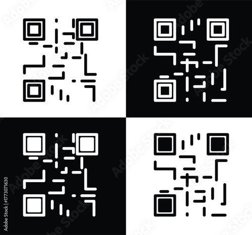 qr code icons vector isolated on white.