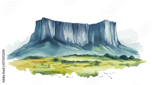 Mount Roraima. Mount Roraima hand drawn watercolor illustration