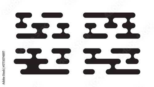 Set of traditional Asian-style clouds