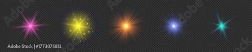 Set of light effects of lens flares