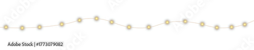 Christmas bulbs twinkle with gentle shine, festive garland string light PNG