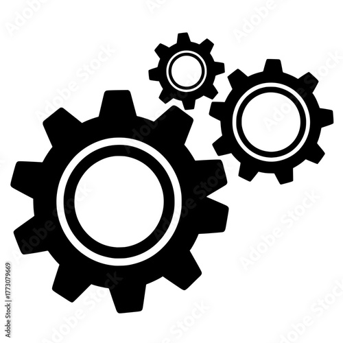 Collaborative Process Vector Icon with Interlocking Gears
