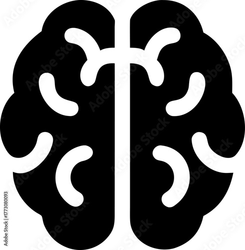 Abstract brain icon, hi tech digital mind logo with network connections. Artificial intelligence symbol for innovation or science.