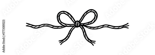 hand drawn cute doodle style linen string vector line illustration line isolated on white background