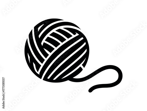 linen string flat black solid vector illustration isolated on white background