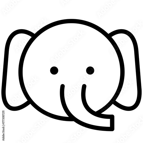 동물 얼굴 아웃라인 아이콘 코끼리