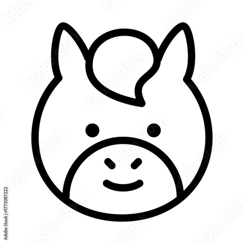 동물 얼굴 아웃라인 아이콘 말