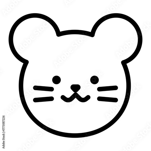 동물 얼굴 아웃라인 아이콘 쥐