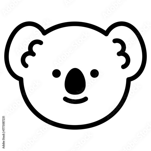 동물 얼굴 아웃라인 아이콘 코알라