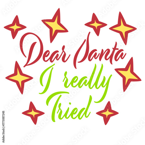 Dear Santa I Really Tried Christmas Humor Joke Quote