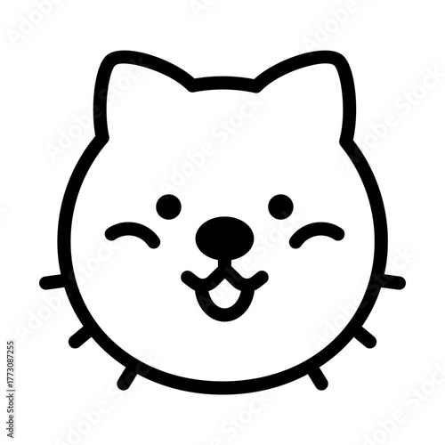 동물 얼굴 아웃라인 아이콘 쿼카