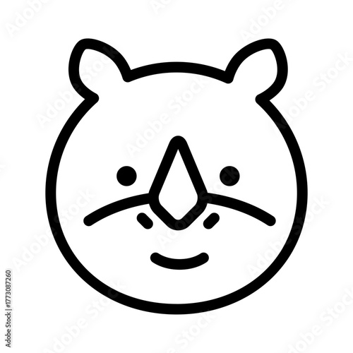 동물 얼굴 아웃라인 아이콘 코뿔소