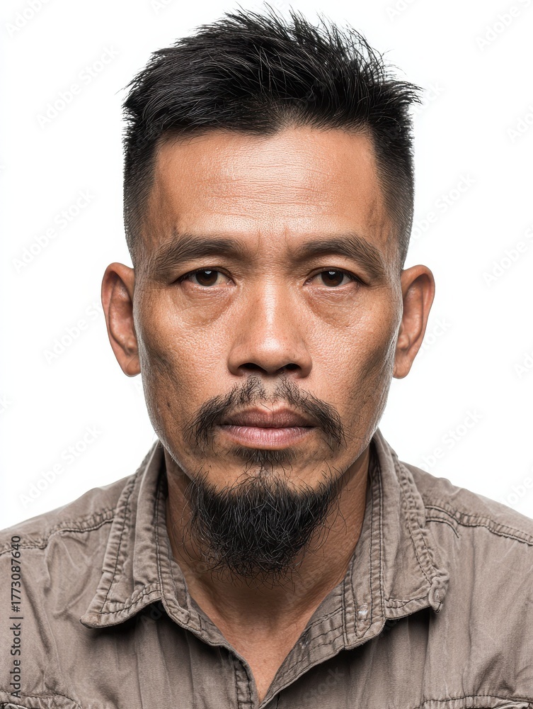 Obraz premium Medium shot portrait photography of a Vietnamese man in his 30s against a white background