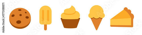 dessert icon. Sweets icon set