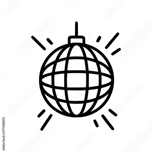 Sparkling disco ball party icon isolated
