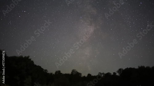 Milky way galaxy and stars covered by night clouds