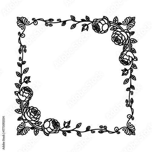 Elegant floral frame for creative designs projects