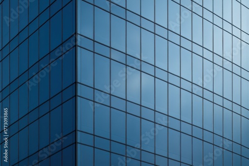 Wallpaper Mural Glass curtain wall of modern office tower geometric reflections minimal architectural detail Torontodigital.ca