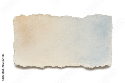 Ripped Watercolor Paper Texture with Rough Torn Edges and Soft Gradient on Transparent Background