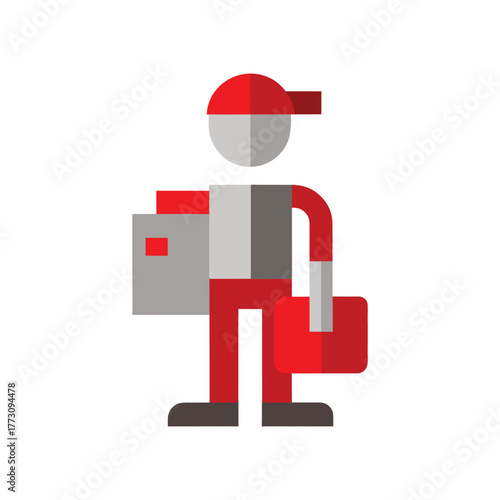 Food Delivery Cyclist with Insulated Bag Vector Illustration