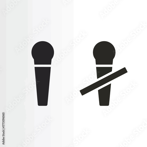 Microphone On and Off Icon Set