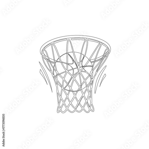 Basketball hoop net silhouette