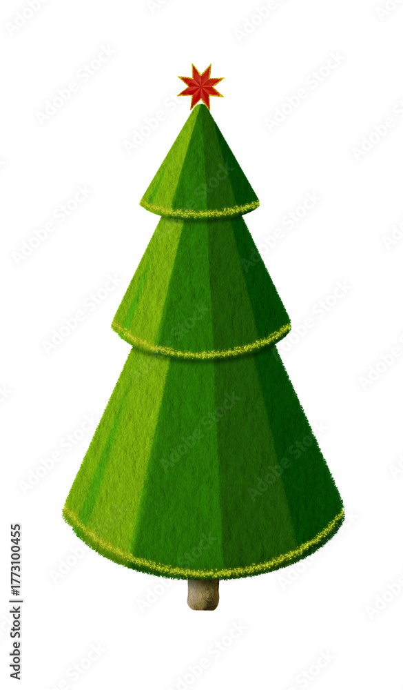 Fototapeta premium Green fir tree isolated on transparent background.