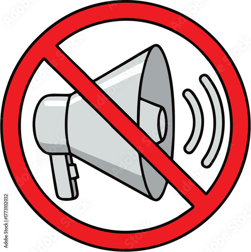 No noise, no sound icon indicating silence with a megaphone crossed out