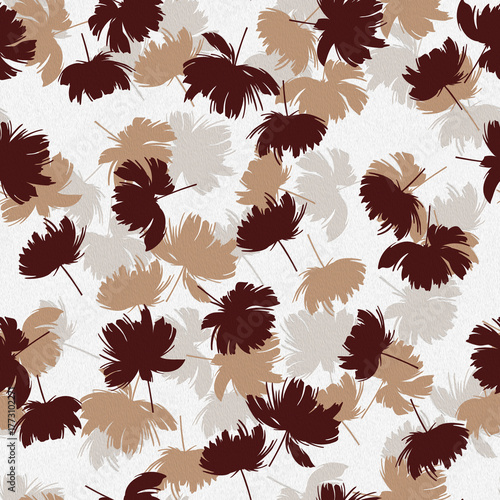 seamless pattern with autumn leaves oil painting