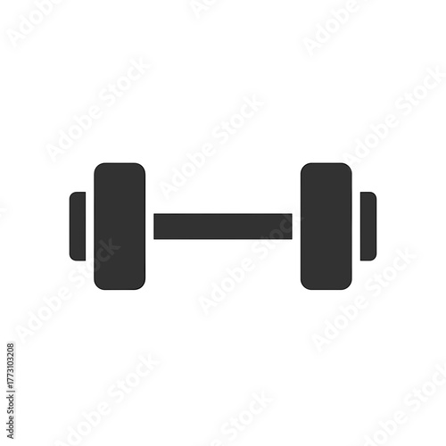 Simple gray dumbbell vector illustration for fitness, on transparent background