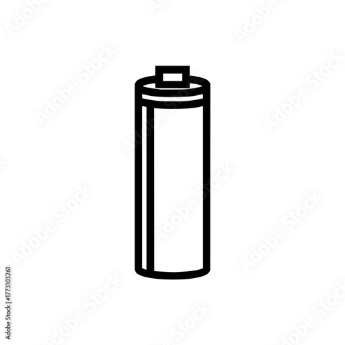 Illustration of a cylindrical container with a cap, outlined in black on a white background image view
