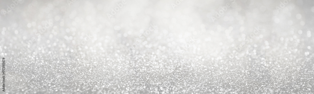 Obraz premium Christmas background with white glitters and bokeh lights. Banner design